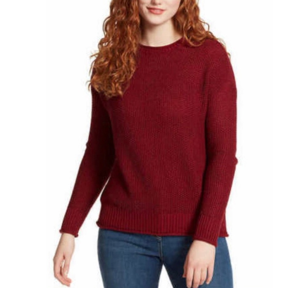 NWOT Jessica Simspon Women’s Roll Neck Knit Sweater Pomegranate Wine Medium M